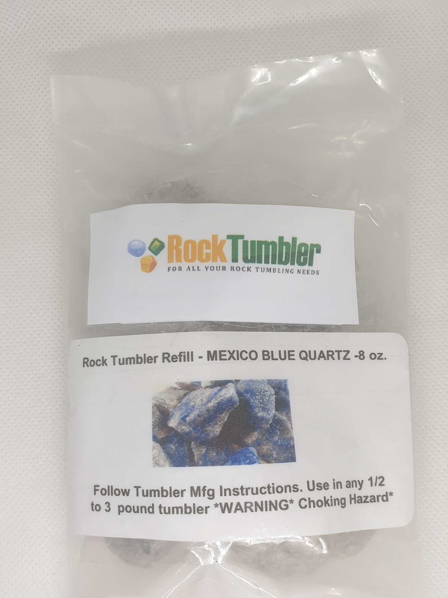 Mexico Blue Quarts Rock Tumbler Refill 8OZ