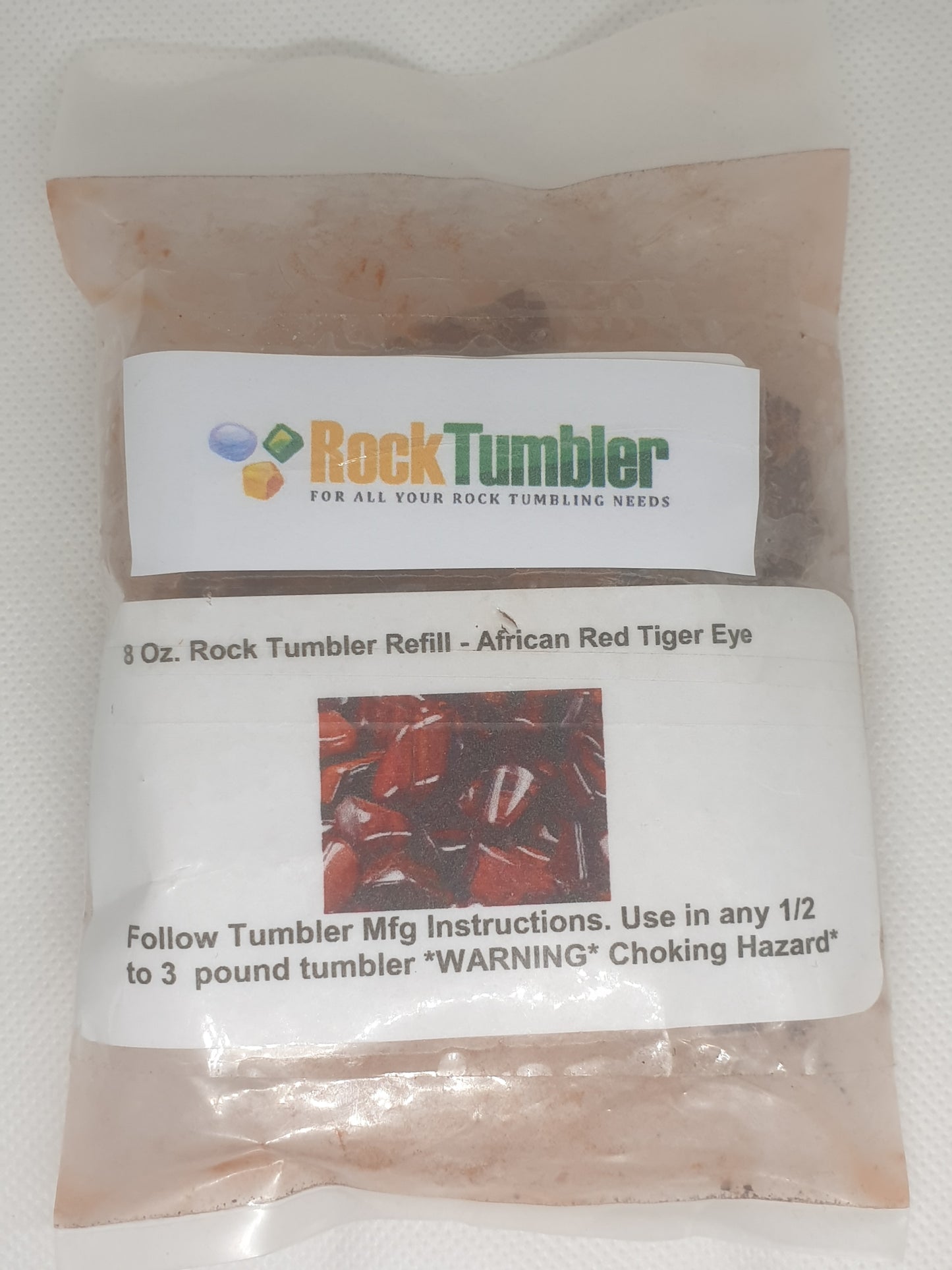 African Red Tiger Eye Rock Tumbler Refill 8OZ